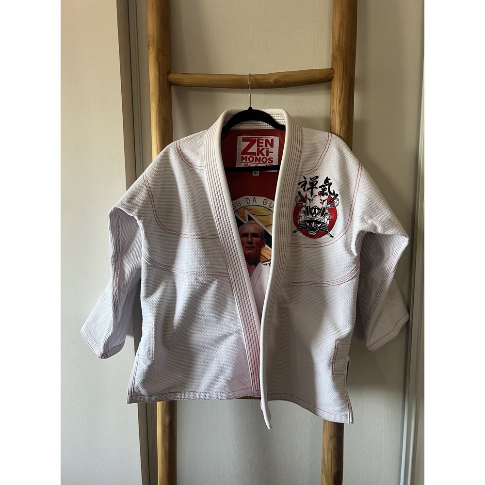 Zen Ki-Monos Enson Inoue BJJ Gi Size M4 White Samurai Sublimated Rashguard Kimon